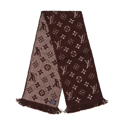 Louis Vuitton Logomania Shine Unisex Scarf in Wool and Silk - Maroon M71383