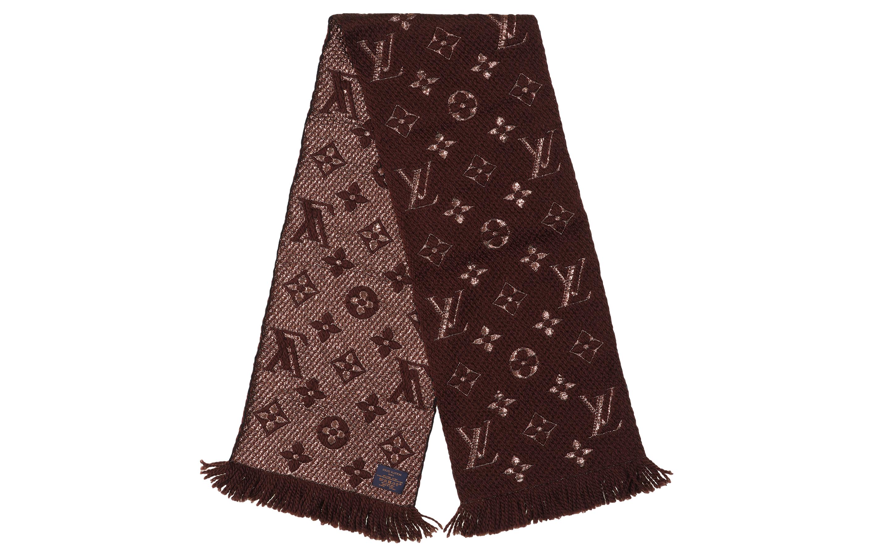 Louis Vuitton Logomania Shine Unisex Scarf in Wool and Silk - Maroon M71383 圖 2