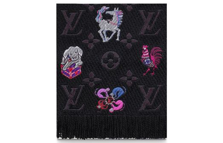 Louis Vuitton Logomania Superstition Zodiac Wool-Silk Scarf Unisex M71578 圖 3