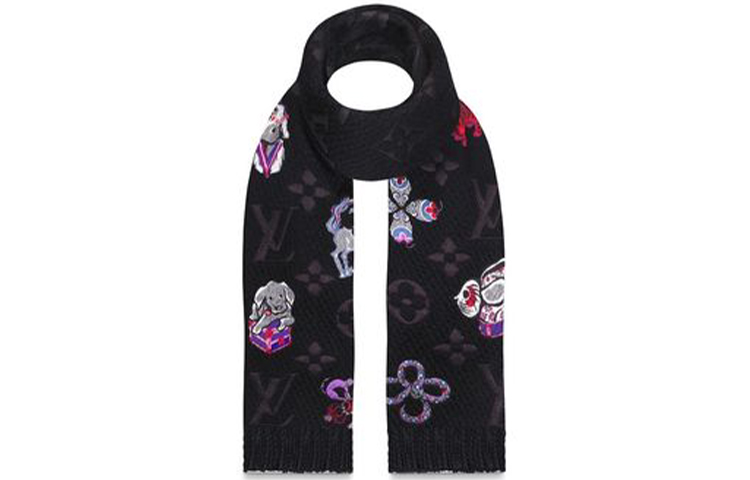 Louis Vuitton Logomania Superstition Zodiac Wool-Silk Scarf Unisex M71578 圖 4