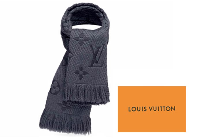 Louis Vuitton Logomania Wool Scarf Unisex Couple Grey Black M72431 圖 3