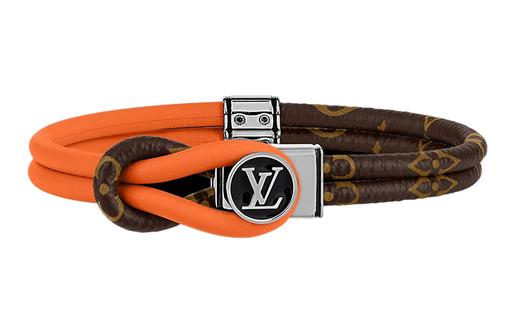 Louis Vuitton Loop It Monogram Engraved Bracelet Orange/Brown Unisex. M8091D
