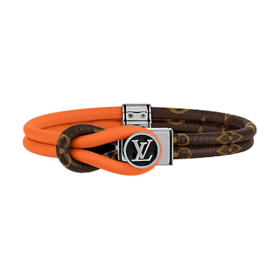 Louis Vuitton Loop It Monogram Engraved Bracelet Orange/Brown Unisex. M8091D