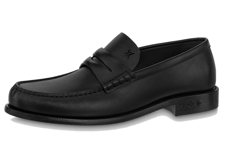 Buy 路易威登 男款黑色時尚套穿低幫樂福鞋