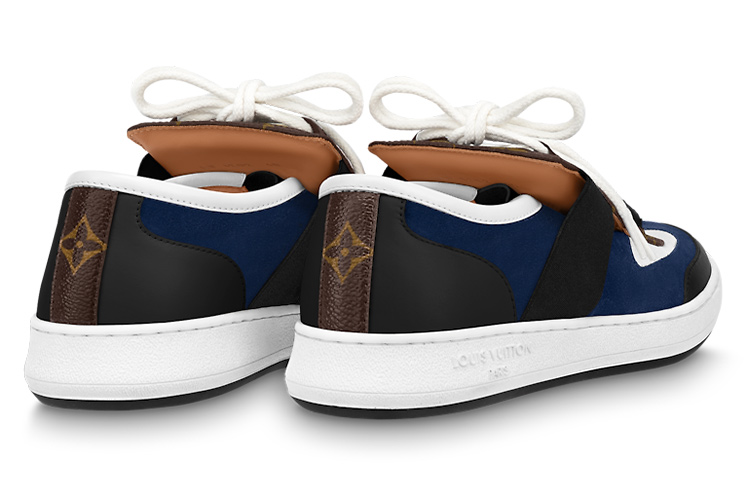 Lookbook Louis Vuitton Lous Sneakers 'Biru Hitam dengan Monogram Coklat' 1ABIIU
