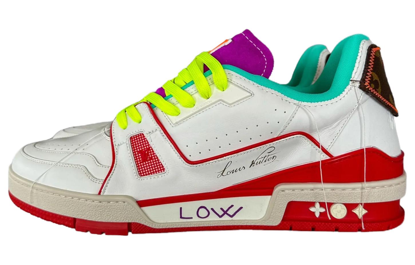 Louis Vuitton Low-Top Lace-Up Sneaker 'White Red Green' 1AAQ3U