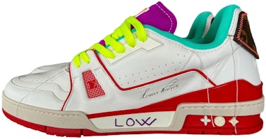 Louis Vuitton Low-Top Lace-Up Sneaker 'White Red Green' 1AAQ3U Louis Vuitton Low-Top Lace-Up Sneaker 'White Red Green' 1AAQ3U