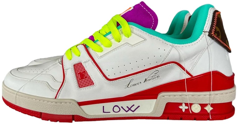Louis Vuitton Low-Top Lace-Up Sneaker 'White Red Green' 1AAQ3U Buy Louis Vuitton Low-Top Lace-Up Sneaker 'White Red Green' 1AAQ3U