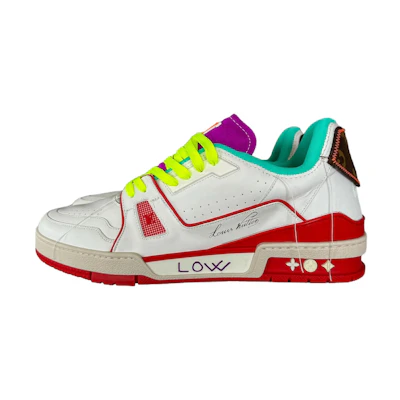 LV Low-Top Lace-Up Sneaker 'White Red Green'