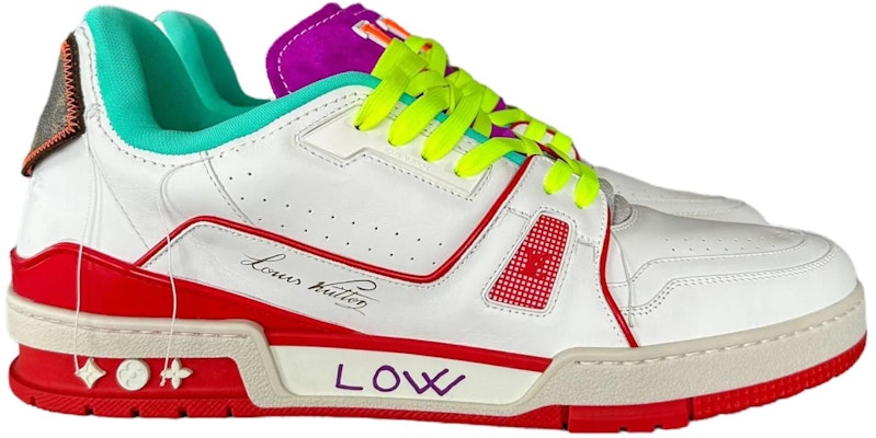 Louis Vuitton Low-Top Lace-Up Sneaker 'White Red Green' 1AAQ3U Order Louis Vuitton Low-Top Lace-Up Sneaker 'White Red Green' 1AAQ3U
