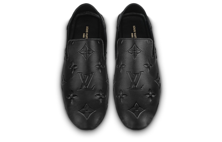 Shop Louis Vuitton Kasut Kulit Rendah 'Hitam' 1AAN9J