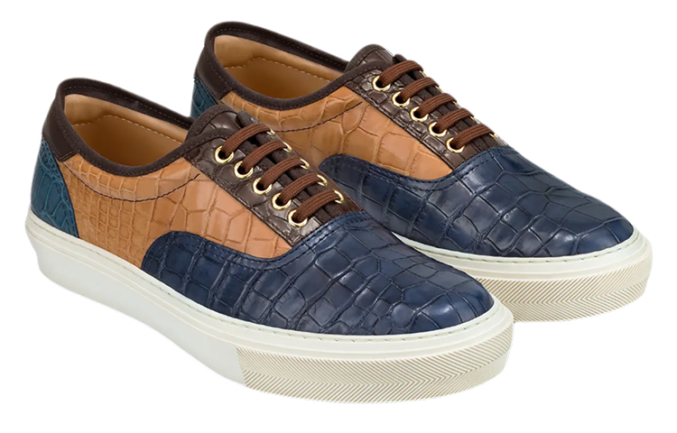 Lookbook Louis Vuitton Sepatu Sneakers Rendah 'Biru Coklat' 1A4I89
