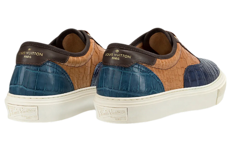 Purchase Louis Vuitton Sepatu Sneakers Rendah 'Biru Coklat' 1A4I89