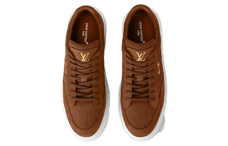 Shop LOUIS VUITTON 牛皮 舒適休閒氣質百搭 低幫 板鞋 男款 棕色