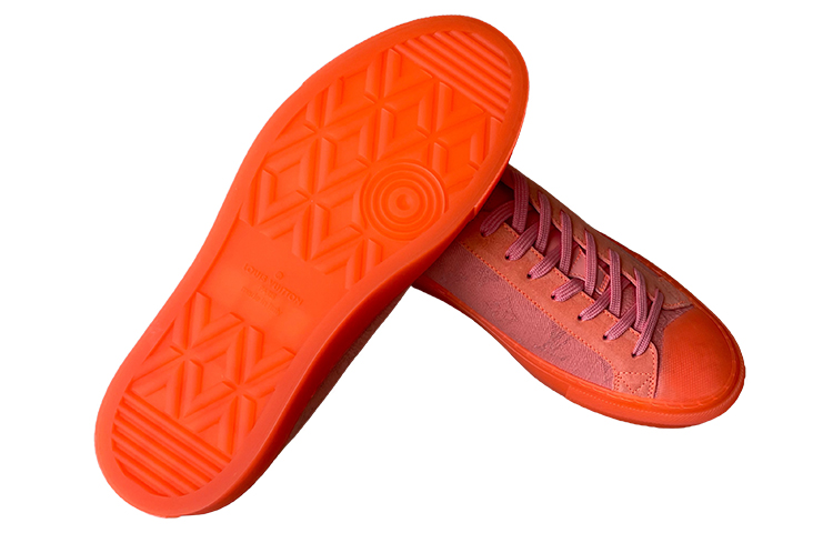 Shop LOUIS VUITTON 時尚百搭繫帶 低幫 板鞋 男款 橙色