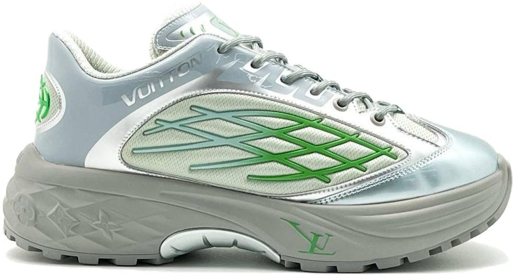 Louis Vuitton Low Top Lace Up 'Silver Grey Green' 4PM154 Order Louis Vuitton Low Top Lace Up 'Silver Grey Green' 4PM154