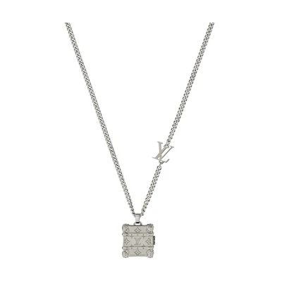 LOUIS VUITTON Luggage Pendant Metal Necklace Unisex M00527