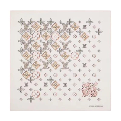 LOUIS VUITTON Lunar New Year Logo Scarf Unisex Beige Limited Edition M79175