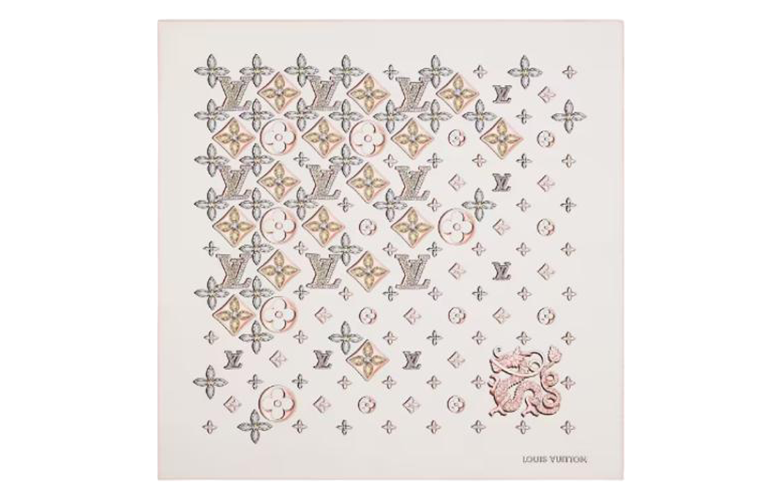 LOUIS VUITTON Lunar New Year Logo Scarf Unisex Beige Limited Edition M79175 圖 2
