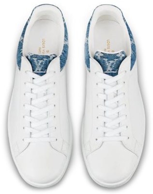 Louis Vuitton LV Luxembourg Sneakers 'Putih dengan Monogram Denim Biru' 1A45TA Lookbook Louis Vuitton LV Luxembourg Sneakers 'Putih dengan Monogram Denim Biru' 1A45TA