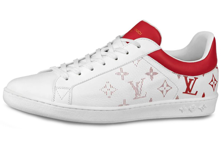 Buy Louis Vuitton 路易威登 盧森堡 Monogram印花運動鞋 白紅