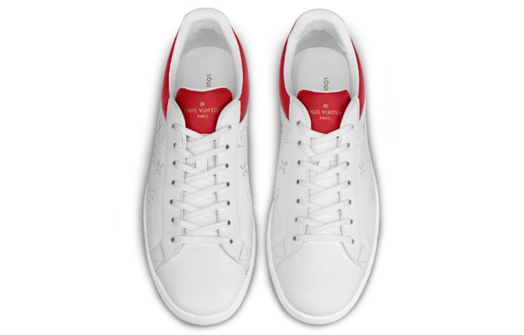 Lookbook Louis Vuitton Luxembourg Sneaker ''Wit Rood Monogram'' 1A5ZRT