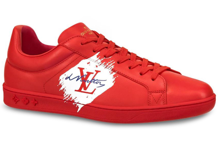 Order 路易威登 Luxembourg 款平紋小牛皮運動鞋（紅色）