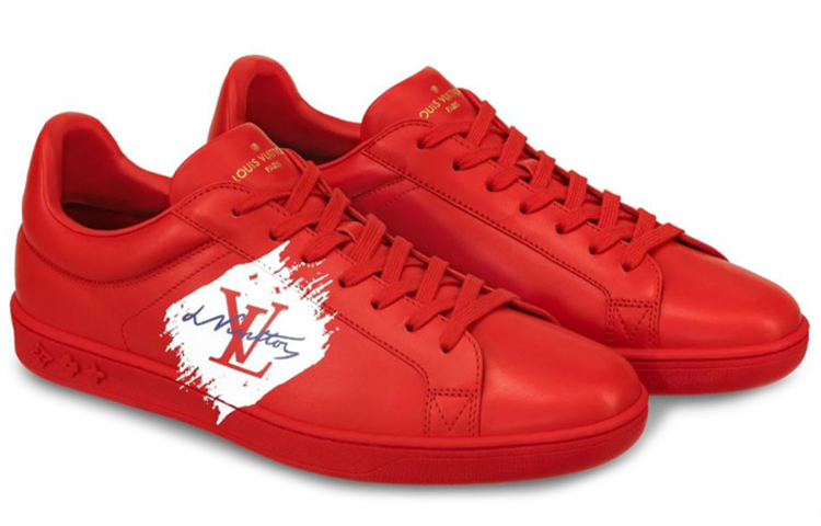 Lookbook 路易威登 Luxembourg 款平紋小牛皮運動鞋（紅色）