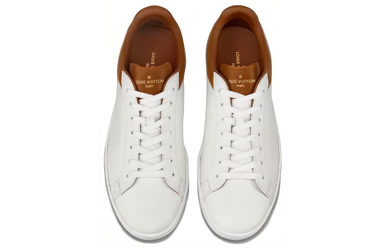 Shop Louis Vuitton Luxembourg Baskets ''Cuir Blanc Veau'' 1A4TDU
