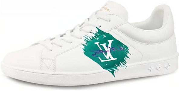 路易威登 Luxembourg 平紋小牛皮 運動鞋 白綠 Buy 路易威登 Luxembourg 平紋小牛皮 運動鞋 白綠