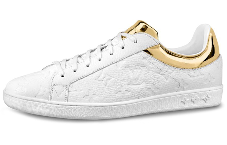 Louis Vuitton Luxembourg Sneakers 'White Logo Monogram with Gold Collar' 1A80YG