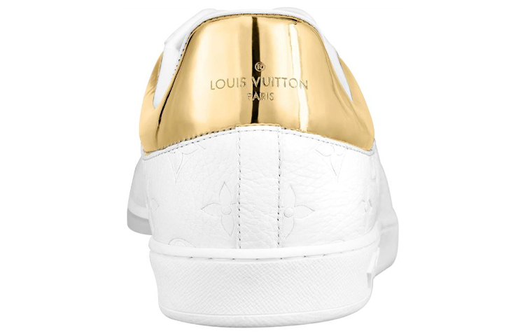 Purchase Sneakers Louis Vuitton Luxembourg ''Bianco Logo Monogram con Colletto Oro'' 1A80YG