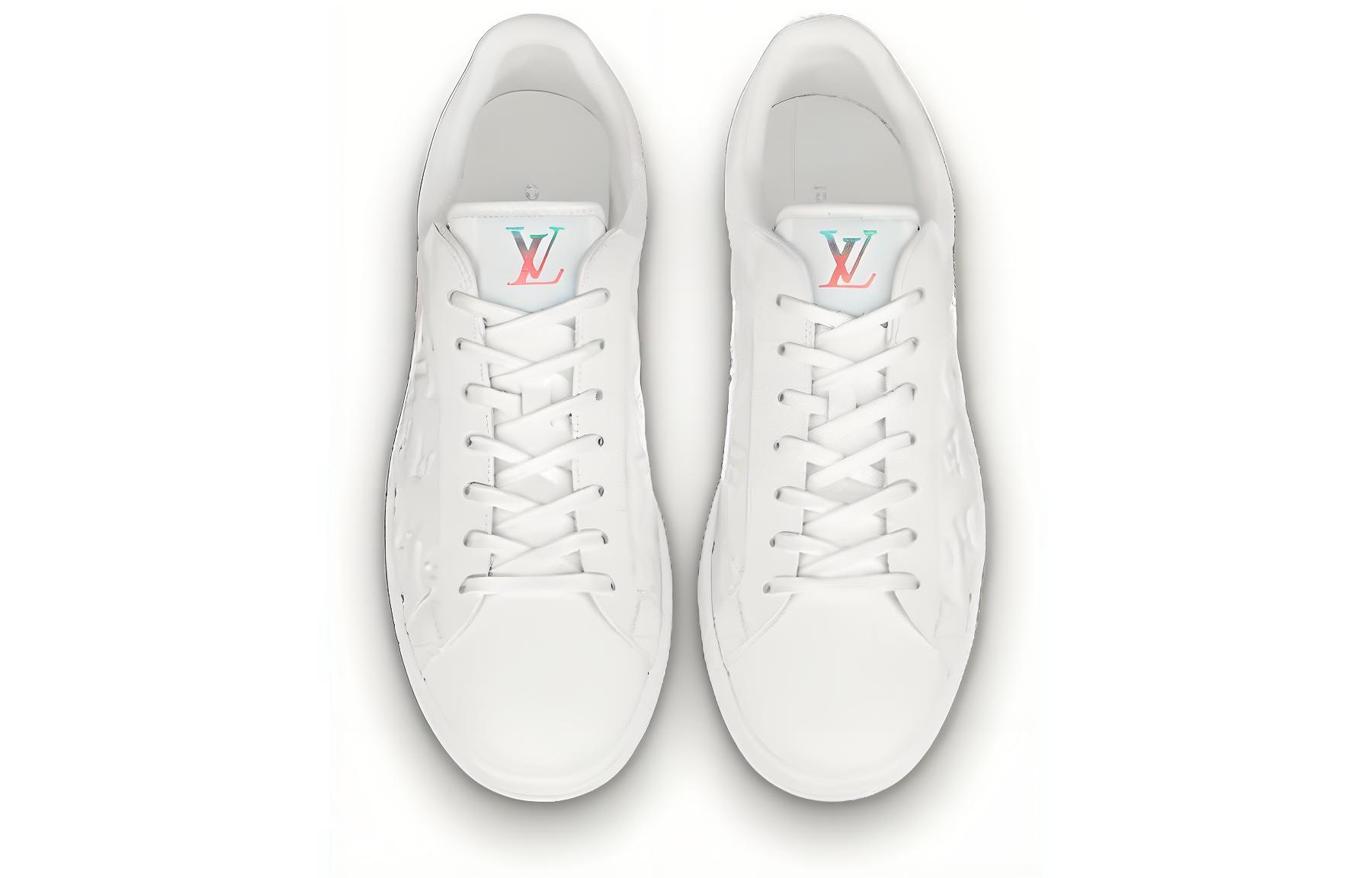 Lookbook Louis Vuitton Luxembourg Sneakers 'Putih Monogram dengan Logo Warna-warni' 1A8J0W