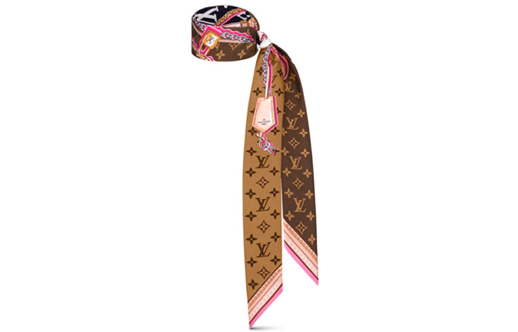 LOUIS VUITTON Luxury Silk Logo Headband Scarf Unisex Couple Style. M76676 圖 4