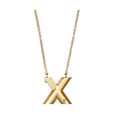Louis Vuitton LV & Me Brass X Initial Necklace Unisex Gold M61079