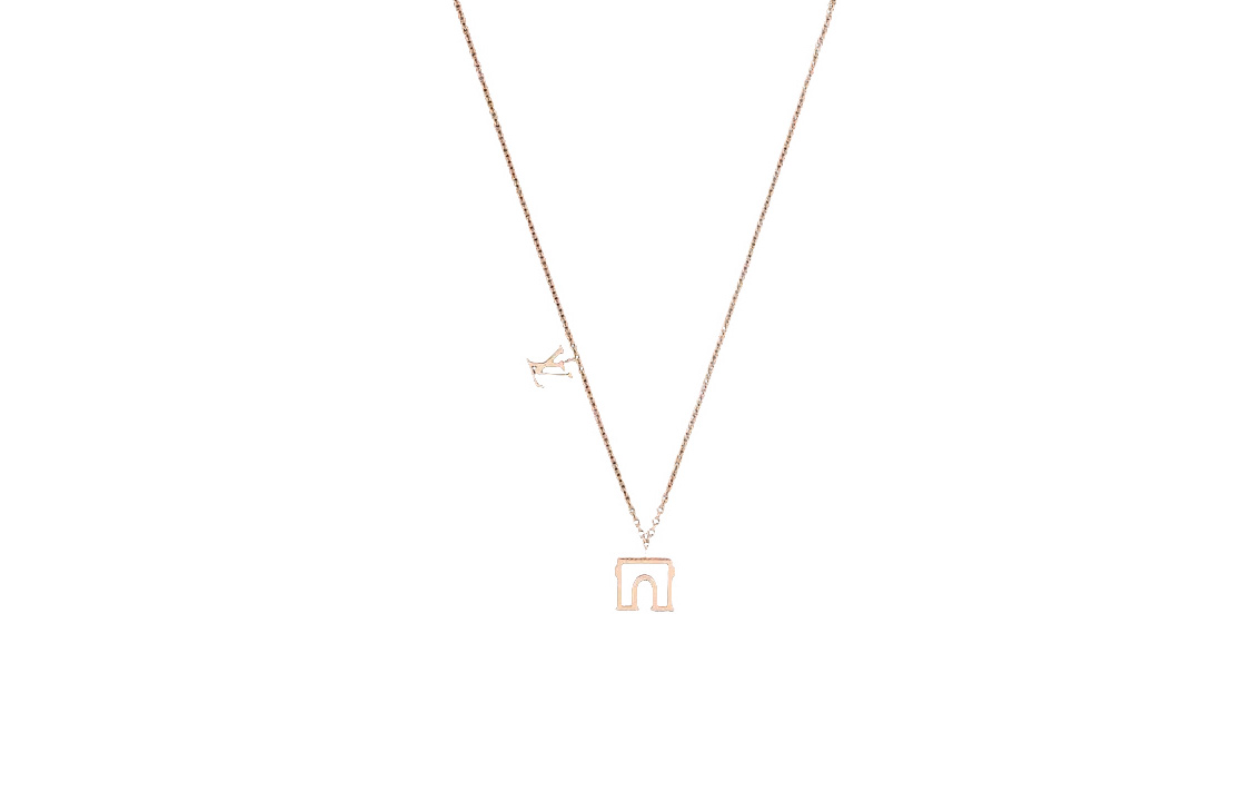 LOUIS VUITTON LV Arc de Triomphe Metallic Necklace Unisex Couple Design M00524 圖 2