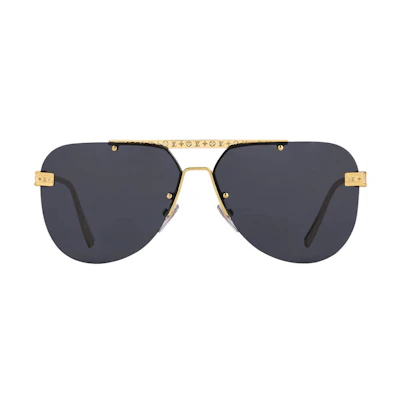 Louis Vuitton LV Ash Gold Metal Aviator Sunglasses for Men Z1261E