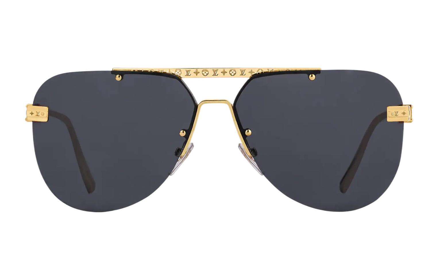 Louis Vuitton LV Ash Gold Metal Aviator Sunglasses for Men Z1261E 圖 2