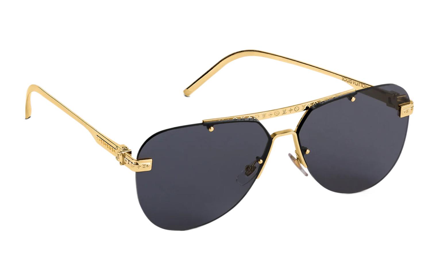 Louis Vuitton LV Ash Gold Metal Aviator Sunglasses for Men Z1261E 圖 3