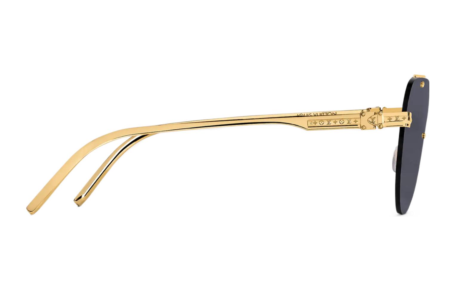 Louis Vuitton LV Ash Gold Metal Aviator Sunglasses for Men Z1261E 圖 4