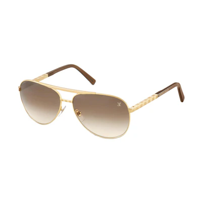 Louis Vuitton LV Attitude Gold Metal Aviator Sunglasses for Men Z0339U