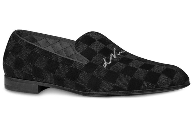 Louis Vuitton LV Auteuil Velvet Slip On Shoes 'Black' 1A5UXA