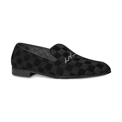 LV LV Auteuil Velvet Slip On Shoes 'Black'