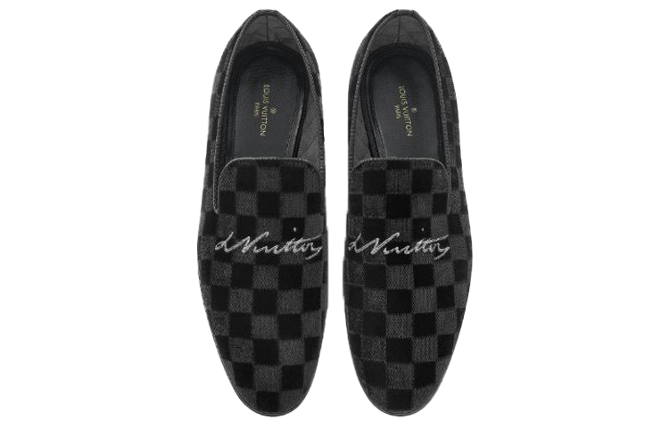 Lookbook 路易威登LV Auteuil黑色天鹅绒懒人鞋 1A5UXA