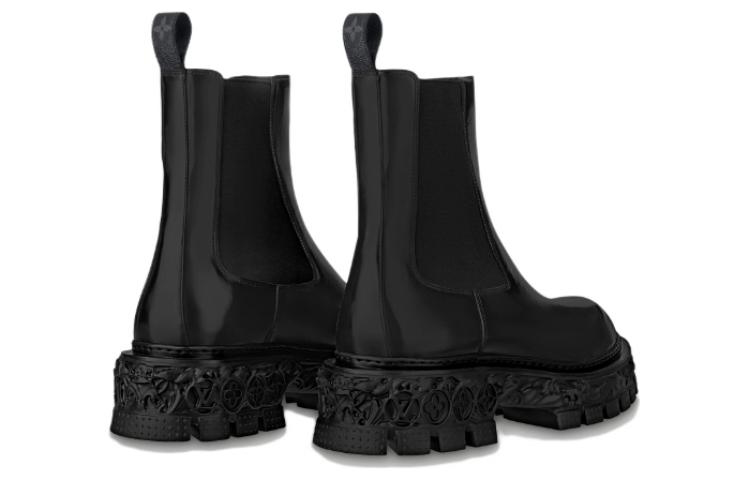 Shop ルイ・ヴィトン LV バロック チェルシーブーツ (黒) 1AAHB9