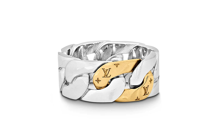 LOUIS VUITTON LV Chain Links Patches Metal Ring for Men Silver/Gold M69465/6