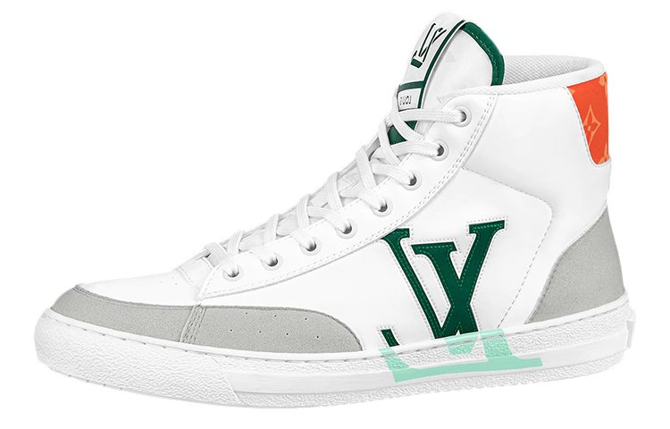 Louis Vuitton LV Charlie Ankle Sneakers 'White with Green Side Logo' 1A9JM8