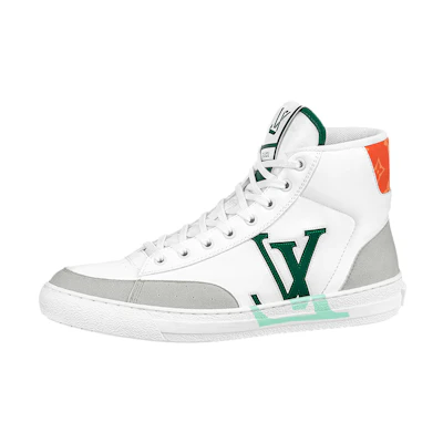 LV LV Charlie Ankle Sneakers 'White with Green Side Logo'