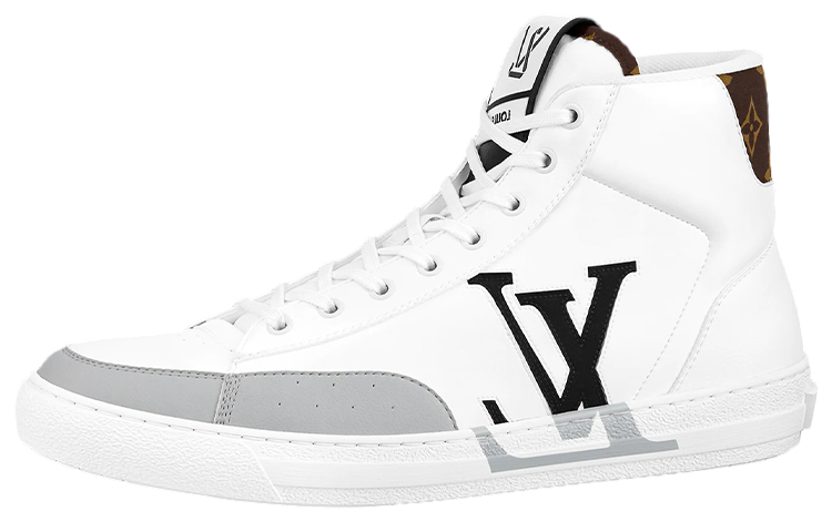 Louis Vuitton LV Charlie Ankle Sneakers 'White with Black Grey Side Logo and Back Monogram' 1A9JMP
