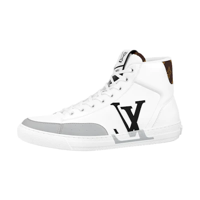 LV LV Charlie Ankle Sneakers 'White with Black Grey Side Logo and Back Monogram'